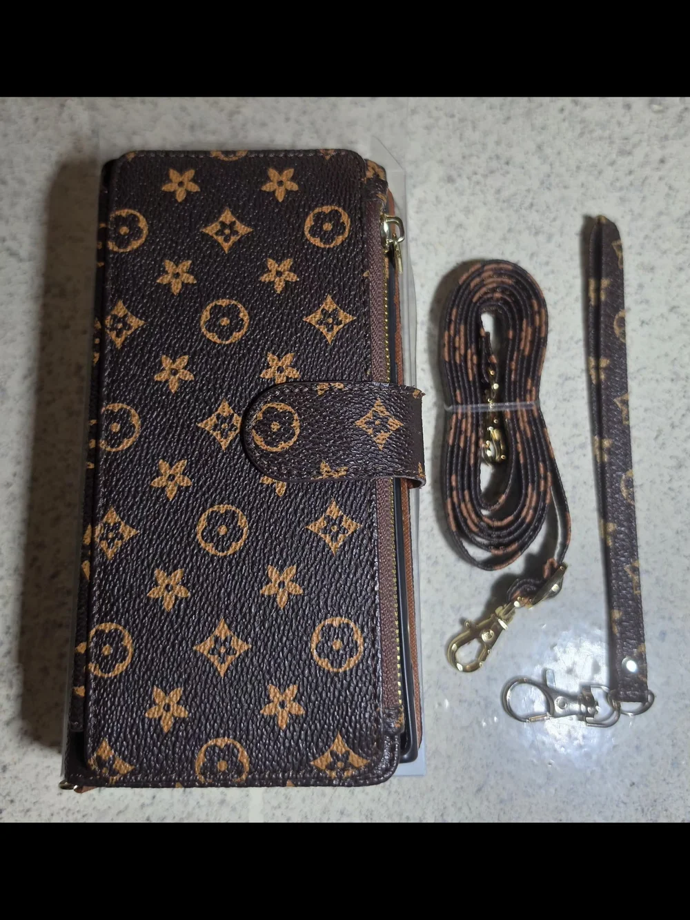 Samsung Galaxy S23 Ultra Fashion Brown Phone Case Wallet